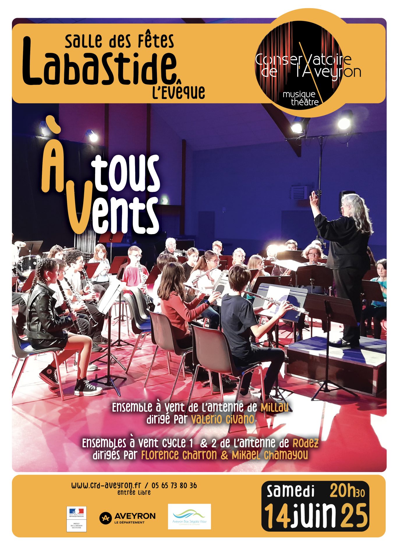 Lire la suite à propos de l’article CONSERVATOIRE de l’AVEYRON A tous vents ! Samedi 14 juin