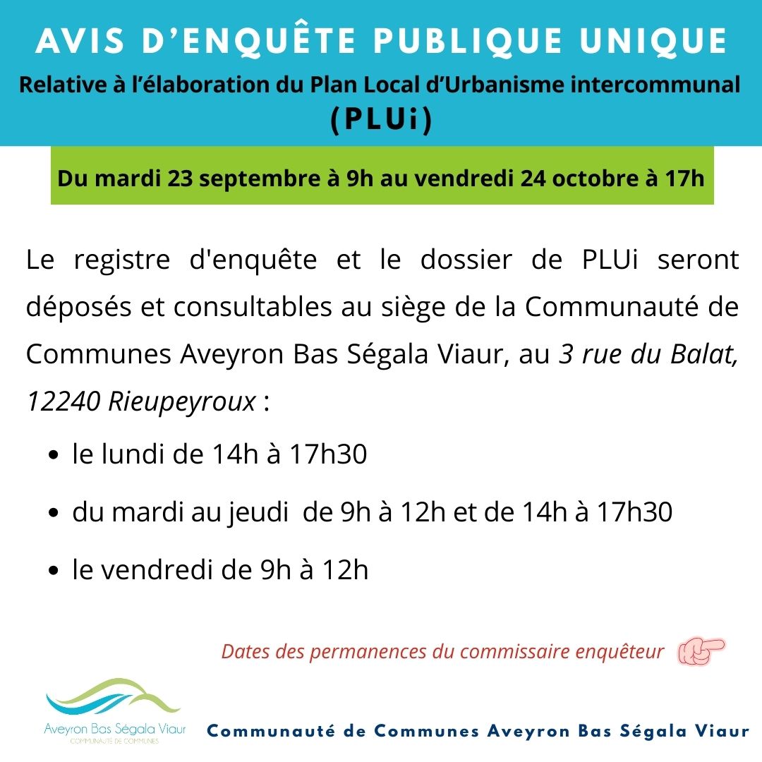 Lire la suite à propos de l’article PLUi – Enquête publique du 23/09 au 24/10
